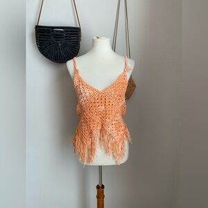 Crochet Woven Fringe Vest, Festival Wear, Boho